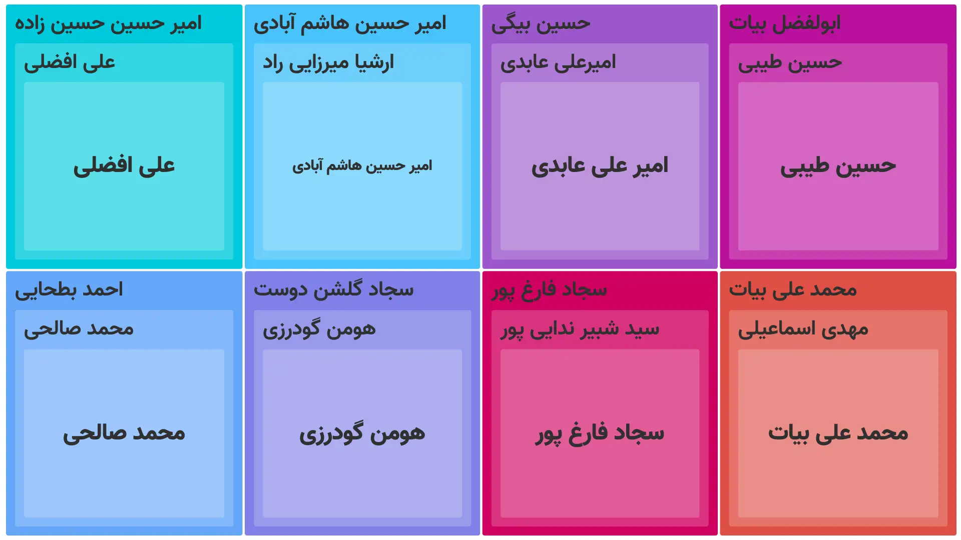 جدول مسابقات قهرمانی