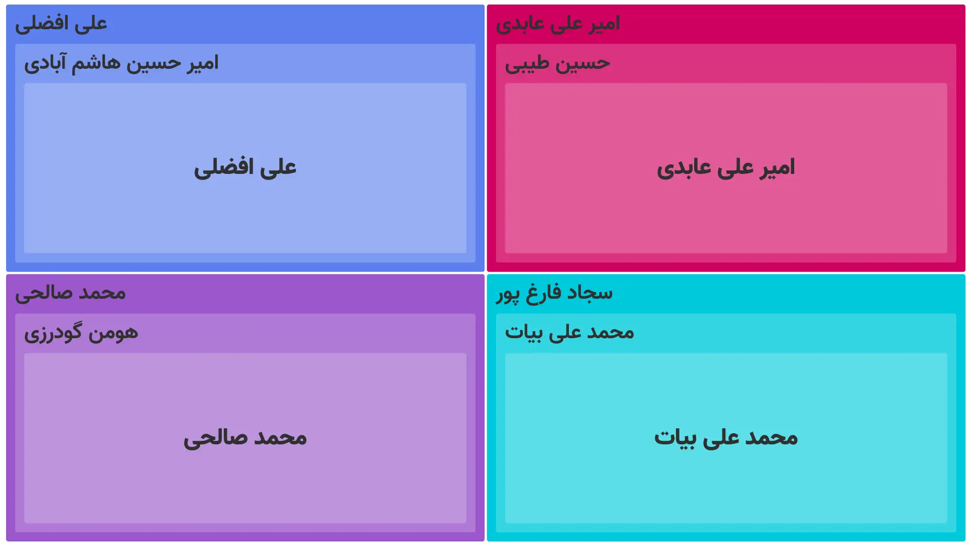 جدول مسابقات قهرمانی