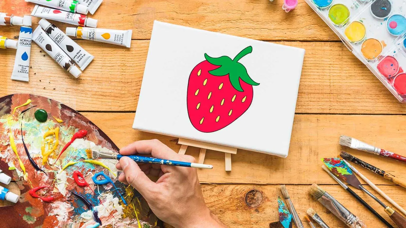 آموزش نقاشی توت فرنگی با چند مرحله ساده