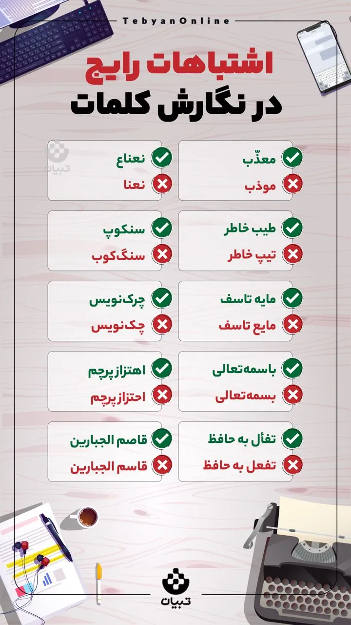 نوشتن درست کلمات: اشتباهات رایج رو بشناسیم!