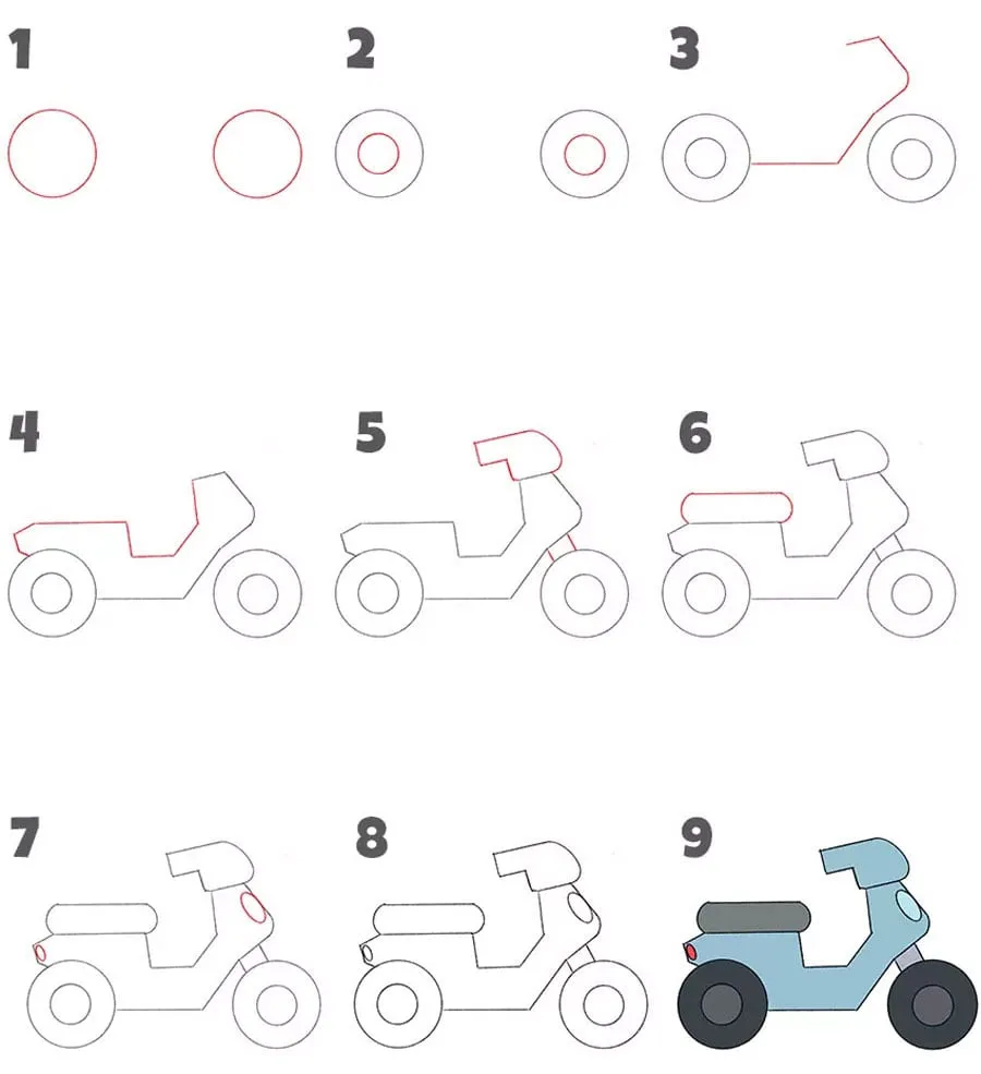 مراحل نقاشی موتور