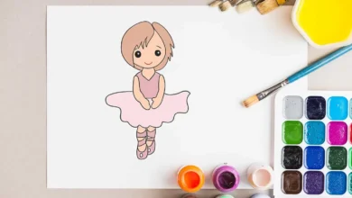 آموزش نقاشی مرحله به مرحله دختر بالرین