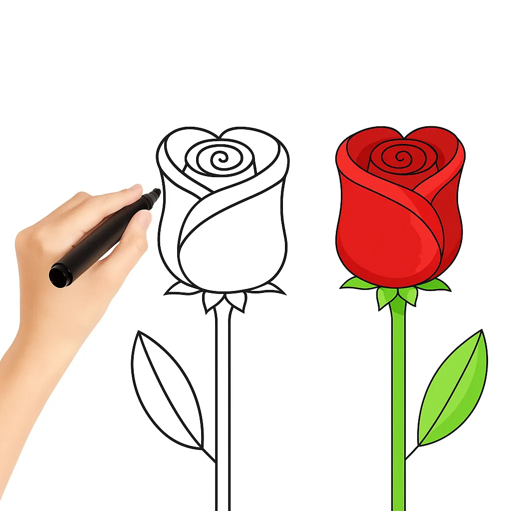 نقاشی گل رز