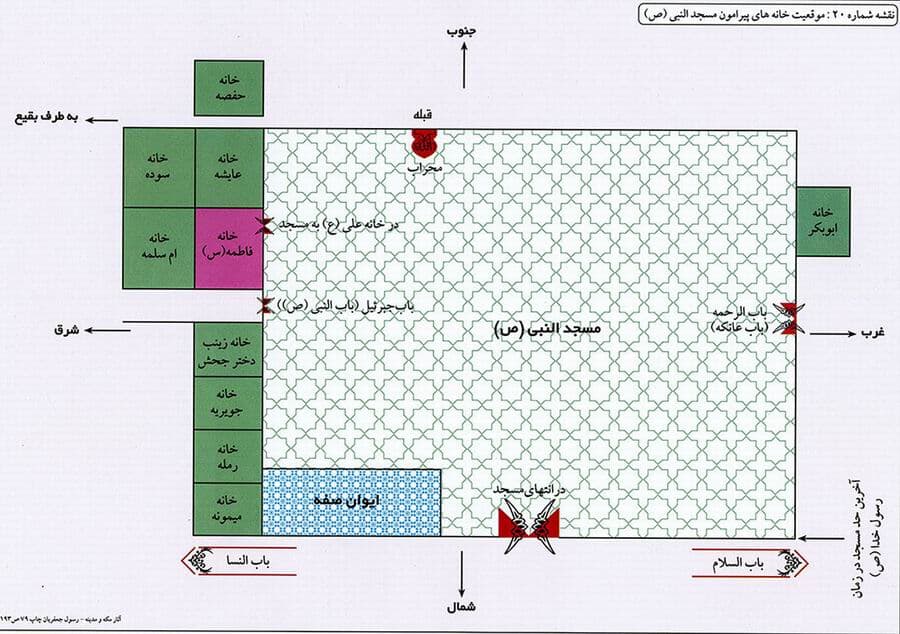 موقعیت خانه حضرت فاطمه (س) در مسجدالنبی موقعیت خانه حضرت فاطمه (س) در مسجدالنبی
